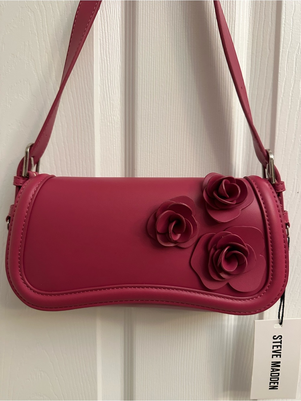 Steve Madden Plum Floral Appliqué Shoulder Bag